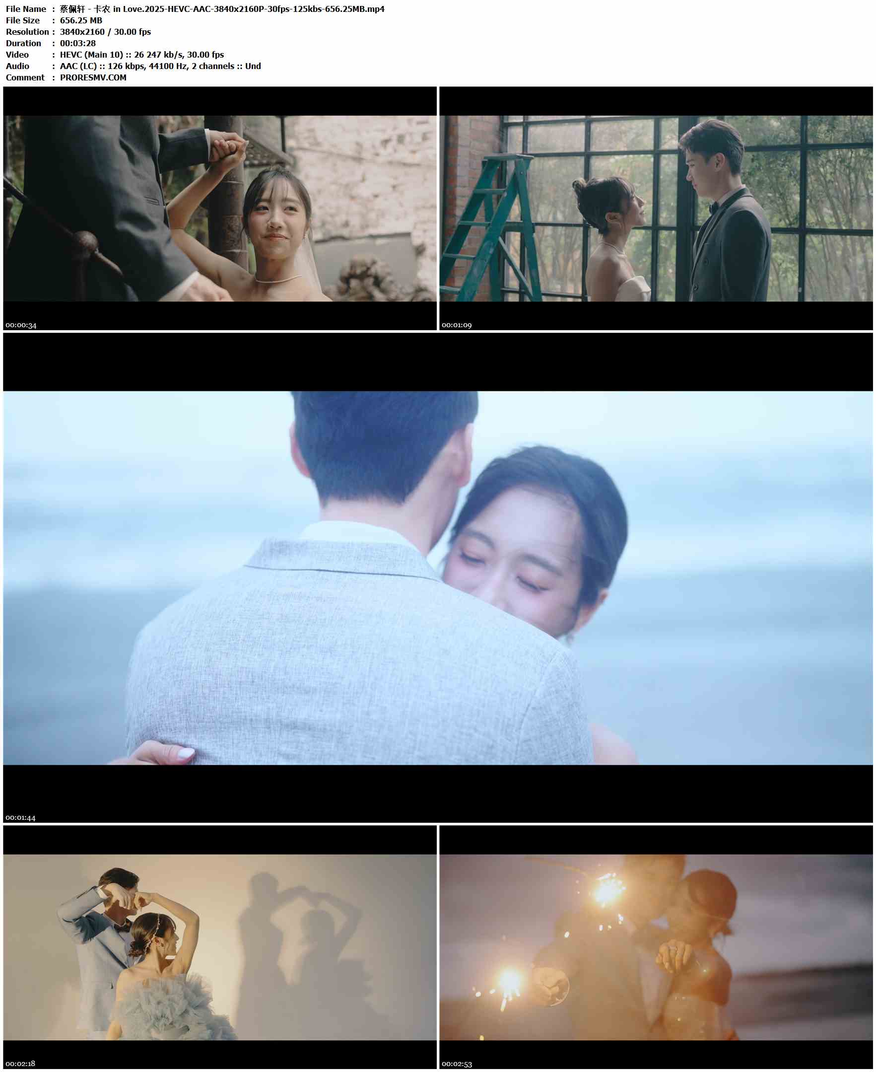 蔡佩轩 - 卡农 in Love.2025-HEVC-AAC-3840x2160P-30fps-125kbs-656.25MB官方MV_高清MV